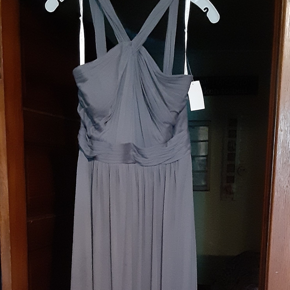 David's Bridal Long Y Neck Dress, Size 4